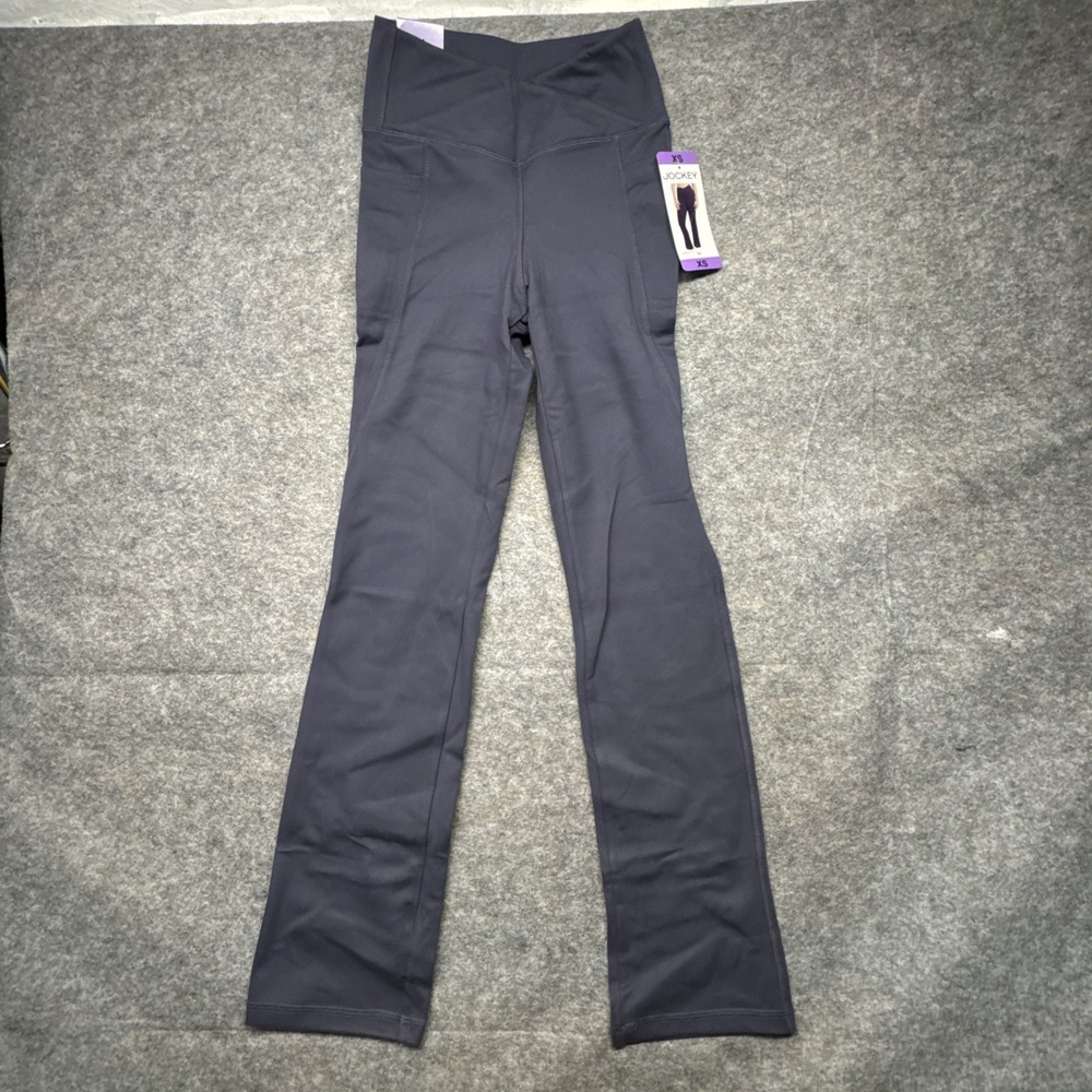 Jockey Womens‎ Crosswaist Yoga Pants Charcoal Gray High Rise Pockets XS JL0899 - Picture 9 of 9
